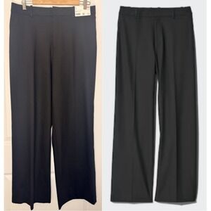 Uniqlo Women's Size Large NWT Smart Wide Pants Black Mid-Rise Stretch NEW $49